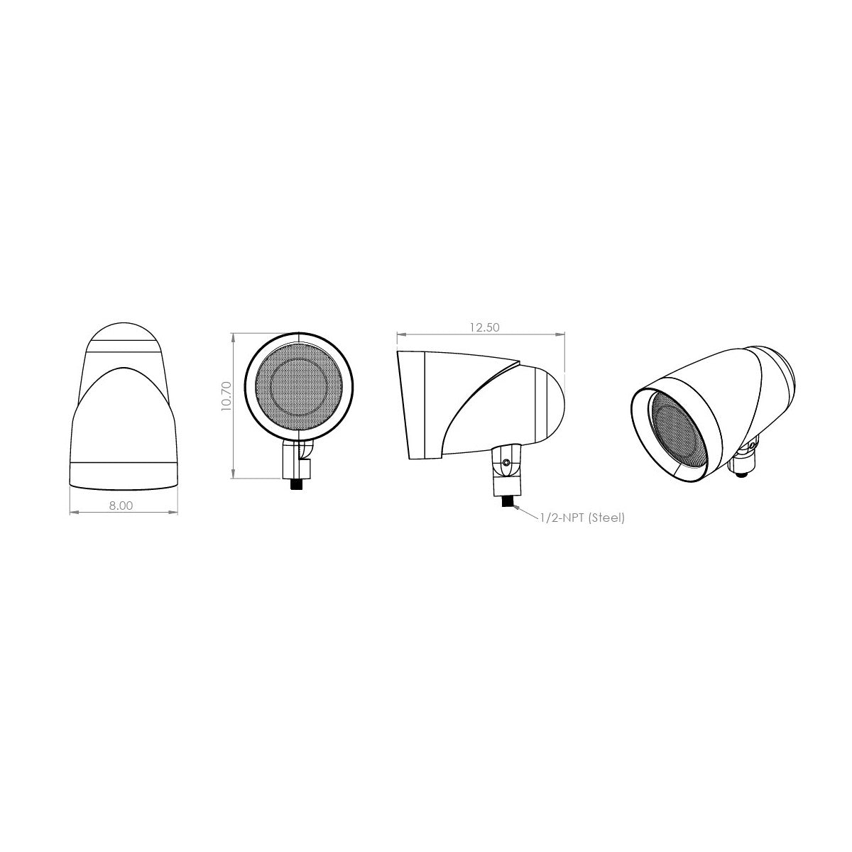 6in 100w Landscape Satellite Spkr w-Ribbon Driver 8ohm/70v