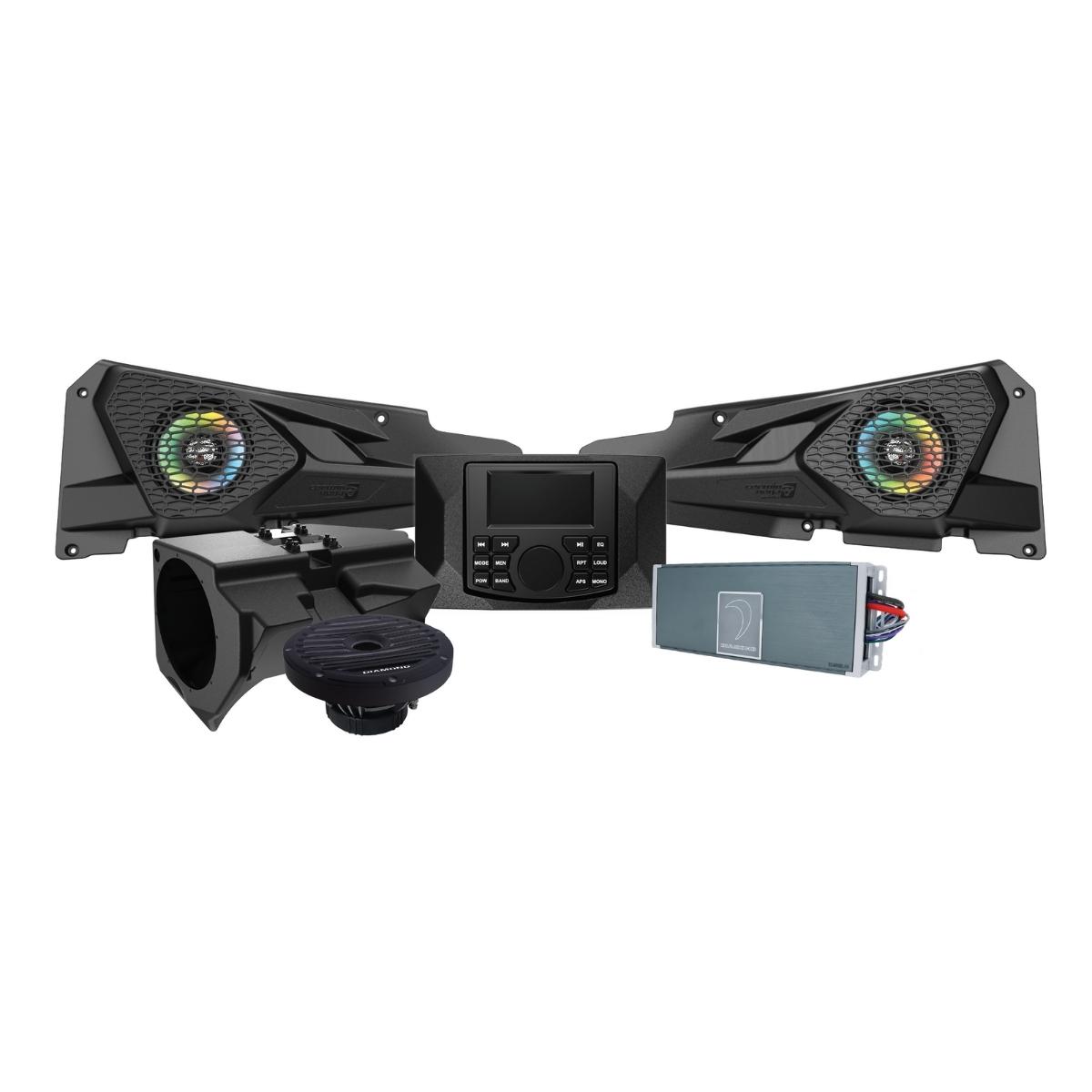 2014+ RZR© 2DR/4DR 6.5" 2-Way Power Sports 4-Channel Full Range Audio System - MSRZRKM22