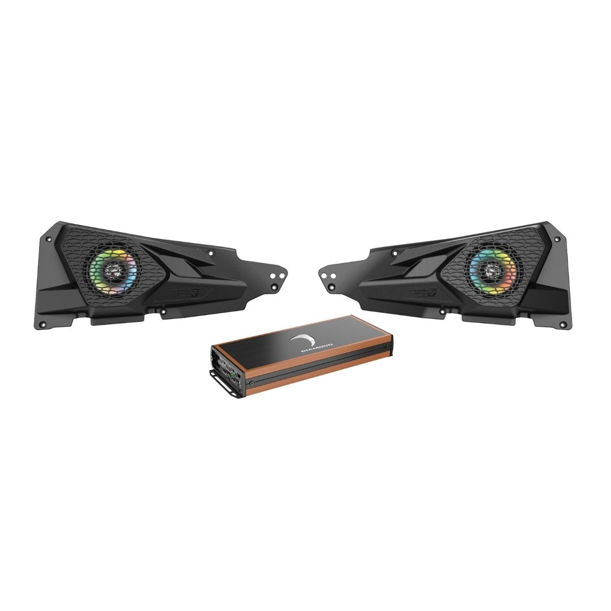 2014+ RZR XP© 2DR/4DR 6.5" 2-Way Front Speaker Set with 2-Channel Amplifier - MSRZRKD12