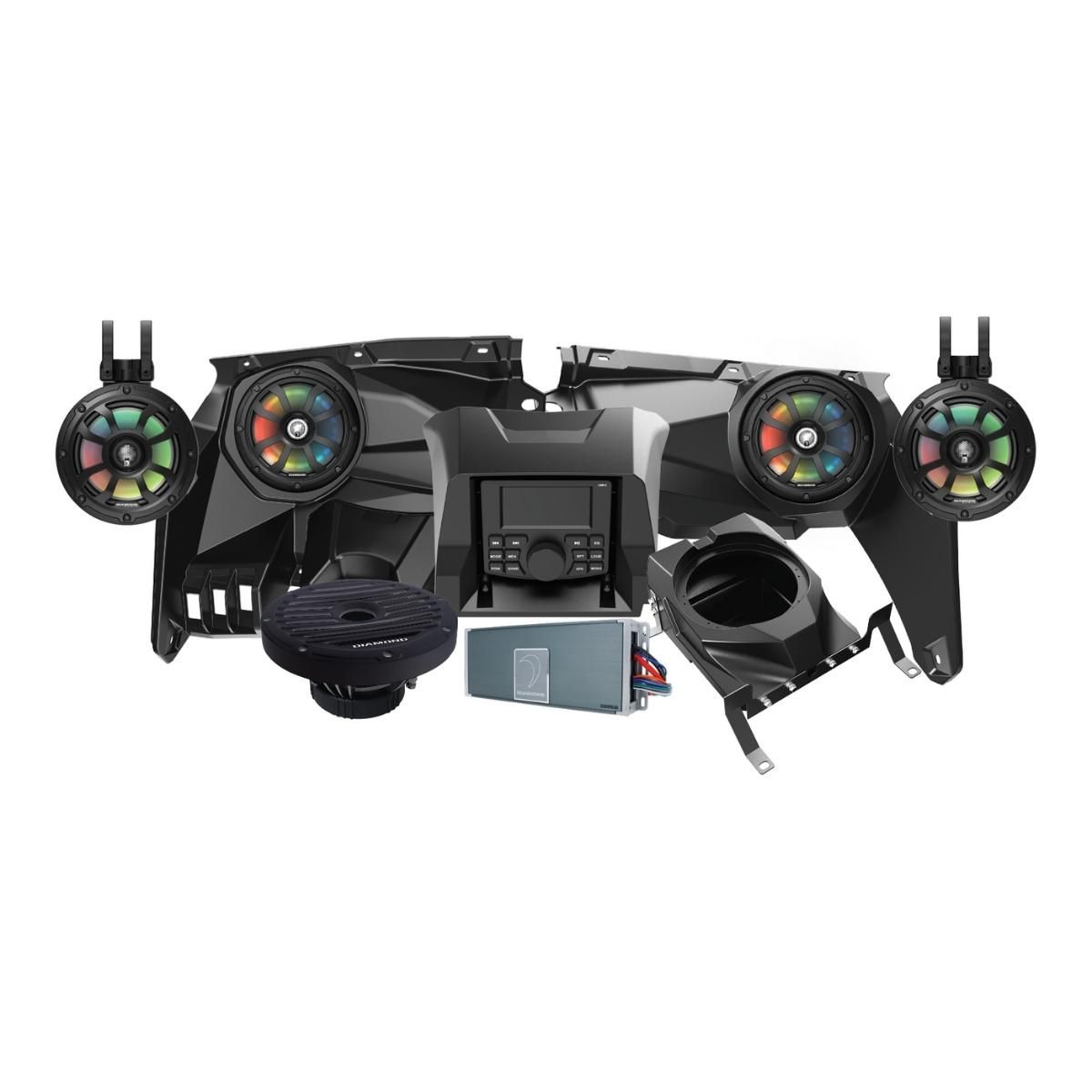 2017+ Can Am Maverick X3/X3 Max Complete Speaker Kit with 6 Ch Waterproof Amplifier - MSX3KM3