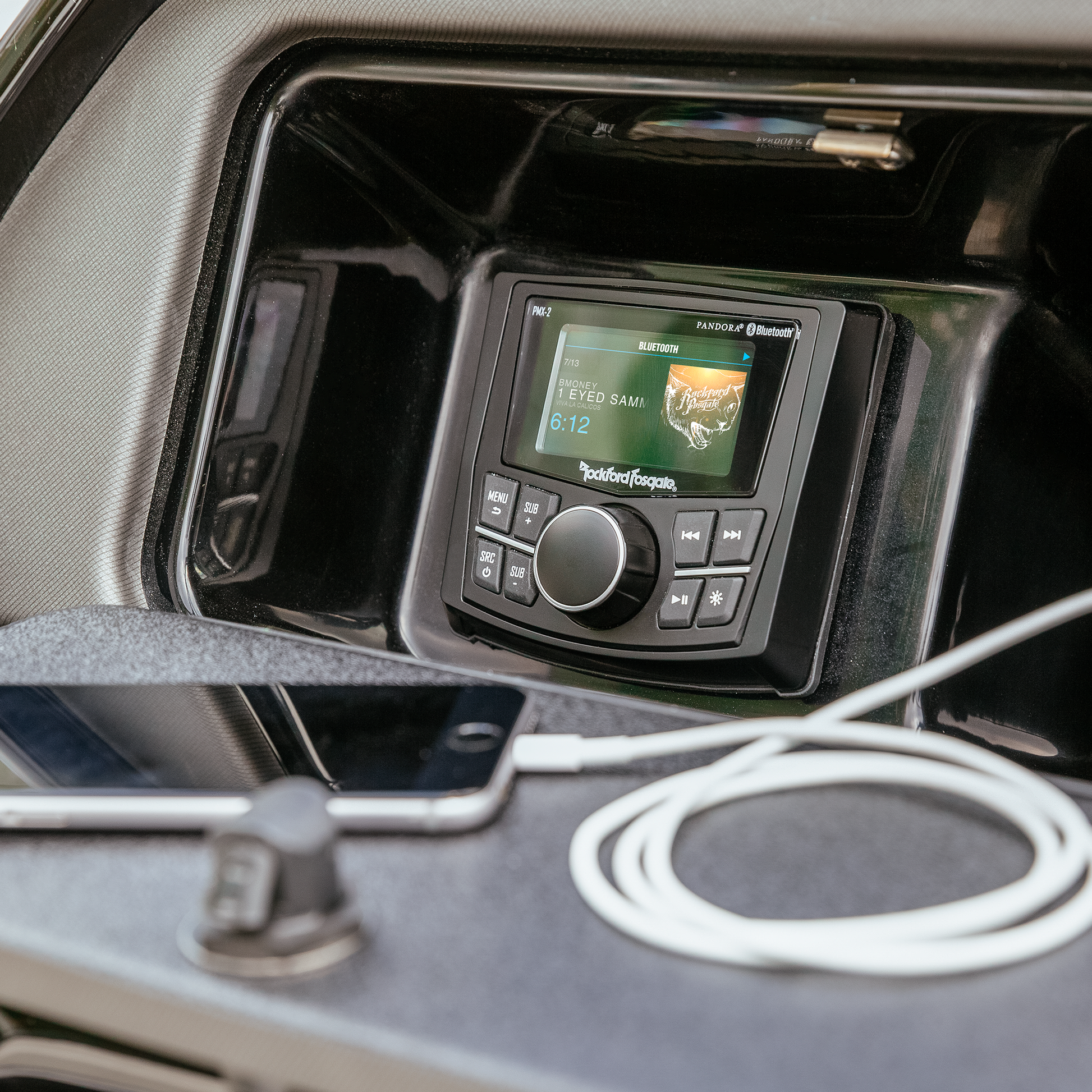 Punch Marine Compact AM/FM/WB Digital Media Receiver 2.7" Display