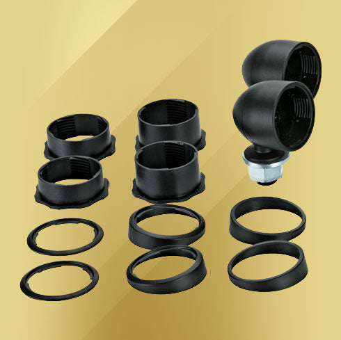KS Series 1-inch tweeter mounting hardware with multiple installation options.