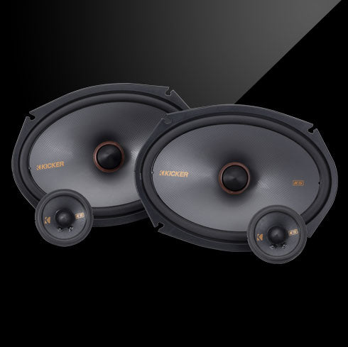 Pair of KICKER KSS269 component speakers with two 6x9-inch woofers and 2.75-inch mid/tweeters.