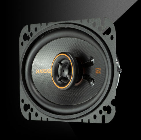 KICKER KS-Series KSC460 4x6-inch coaxial speaker with polypropylene cone and silk-dome tweeter.