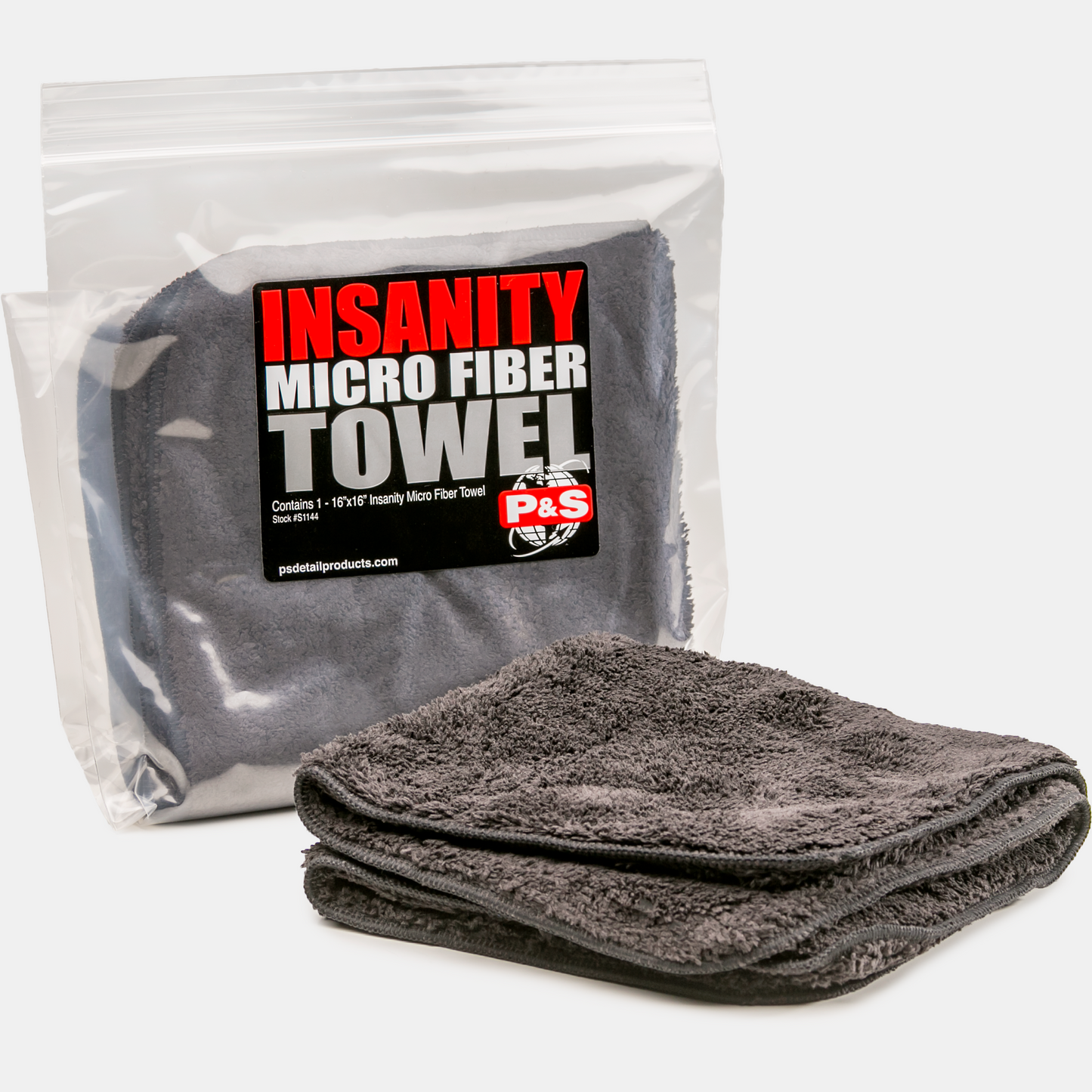 P & S Detail Products Insanity Micro Fiber Towel - Black S1144